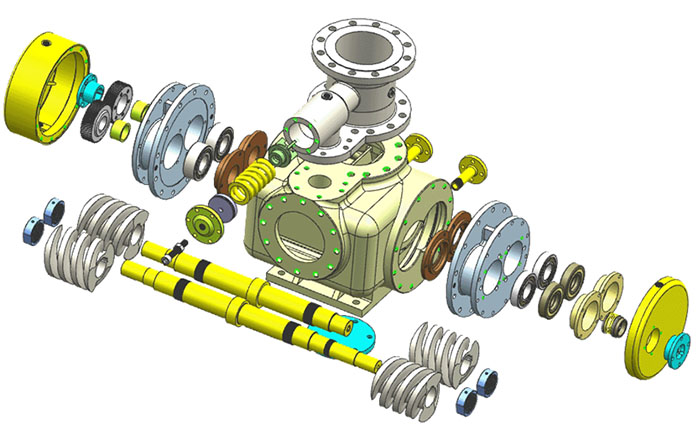 雙螺(luo)杆泵結構(gòu)圖